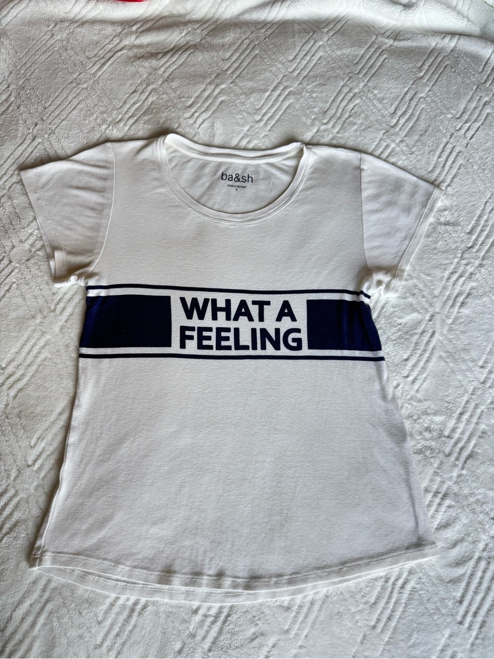 Ba&Sh White Tee With Navy Print View 3